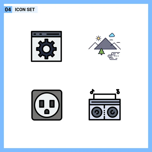 Symbols Web Print Media Coding Electric Programming Music Editable Vector — 스톡 벡터