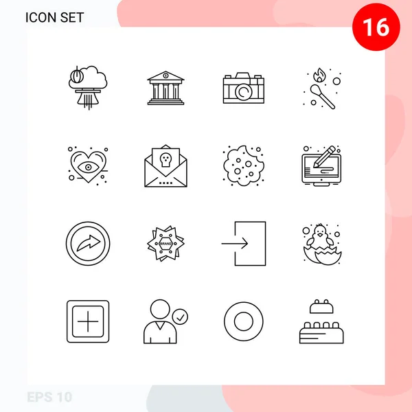 현대의 Editable Vector Design Elements 기호들의 — 스톡 벡터