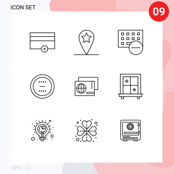 Set Modern Icons Sysymbols Signs Identity Interface Devices Delete Cancel — Vector de stock