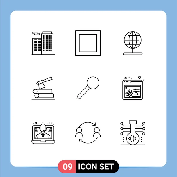 Creative Icons Modern Signs Sysymbols Web Control Marker World Pin — Vector de stock