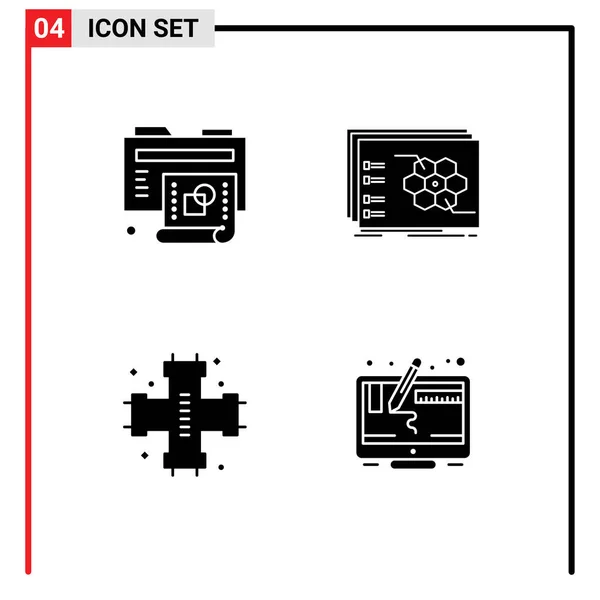 Universal Icon Symbols Group Modern Solid Glyphs Creative Mechanical Folder — Stockový vektor