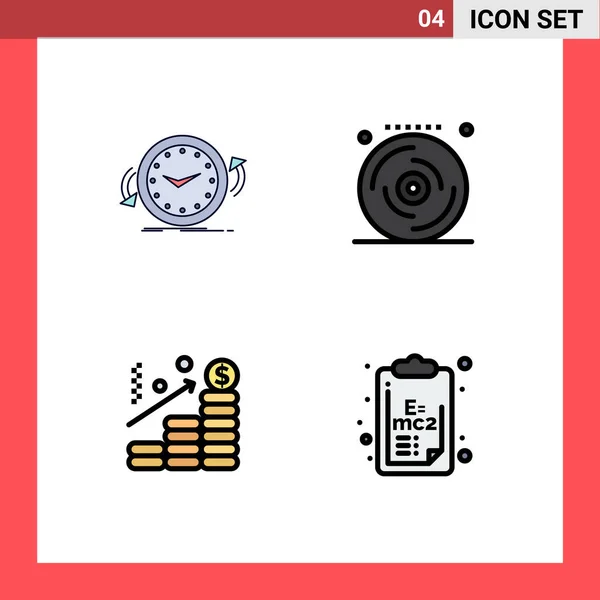 Universal Icon Symbols Group Modern Filledline Flat Colors Backup Analysis — Stock Vector