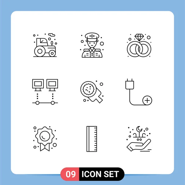 Mobile Interface Outline Set Pictograms Italian Baking Present Devices Editable — Stock Vector