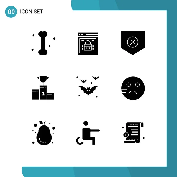 Set Von Modernen Symbolen Symbole Zeichen Für Fledermaus Tasse Schutz — Stockvektor