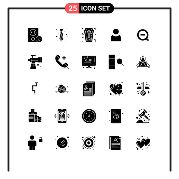 Set Commercial Solid Glyphs Pack Search User Fashion Avatar Ghost — Vector de stock