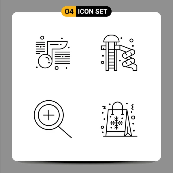 Pictogram Set Simple Filledline Flat Színek Zene Zoom Iskola Víz — Stock Vector