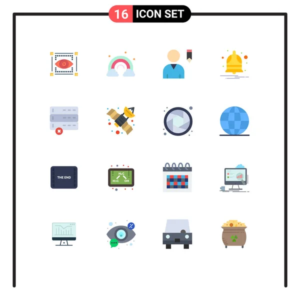 16现代标志及设备符号的用户界面平面彩色套件 可编辑的创意向量设计元素套件 — 图库矢量图片