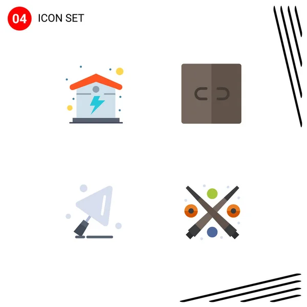 Editable Vector Line Pack Simple Flat Icons Electric Construction Tools — Vector de stock