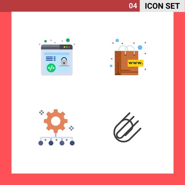 User Interface Flat Icon Pack Modern Signs Sysymbols Http Team — Vector de stock