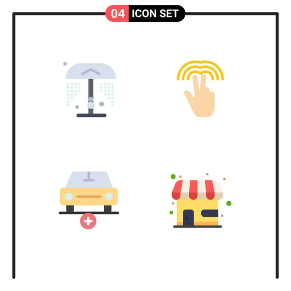 Pictogram Set Simple Flat Icons Shower More Double Tab Vehicle — 스톡 벡터