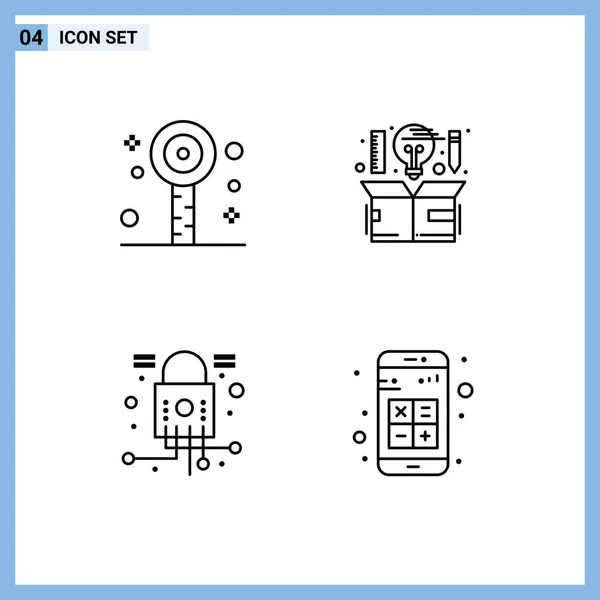 Pictograma Conjunto Cores Simples Filledline Plana Diversão Cyber Verão Design — Vetor de Stock