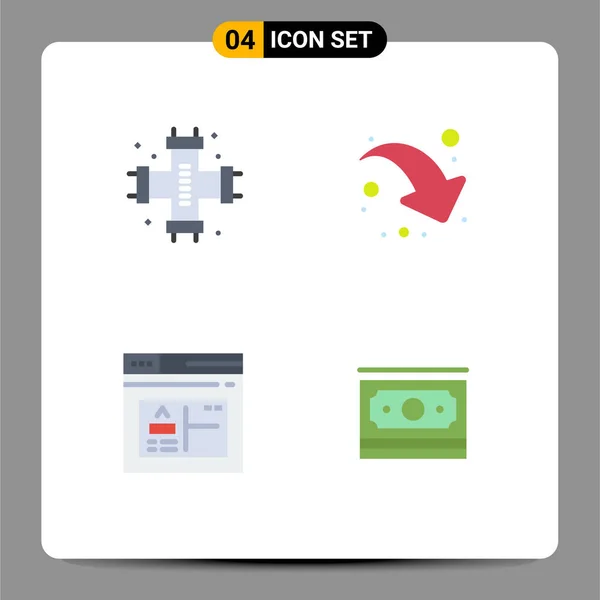 Pack Modern Flat Icons Signs Symbols Web Print Media Mechanical — Stock Vector