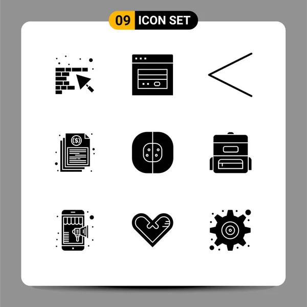 2014 Mobile Interface Solid Glyph Set Pictograms Biology Report Arrow — 스톡 벡터