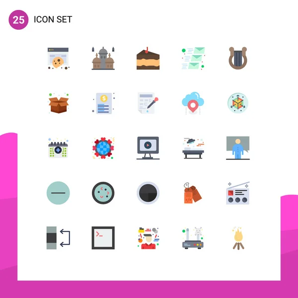 Universal Icon Symbols Group Modern Flat Colors Mail Message Mail — 스톡 벡터