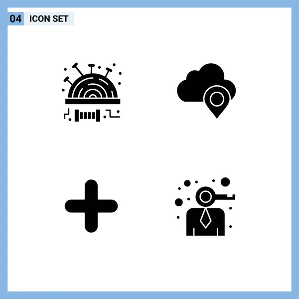 Universal Icon Symbols Group Modern Solid Glyphen Bescheidenen Neuen Stich — Stockvektor