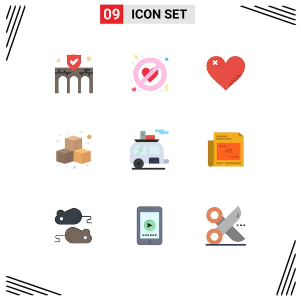 Set Modern Icons Symbols Signs Play Fun Forbidden Cubes Favorite — Stock Vector