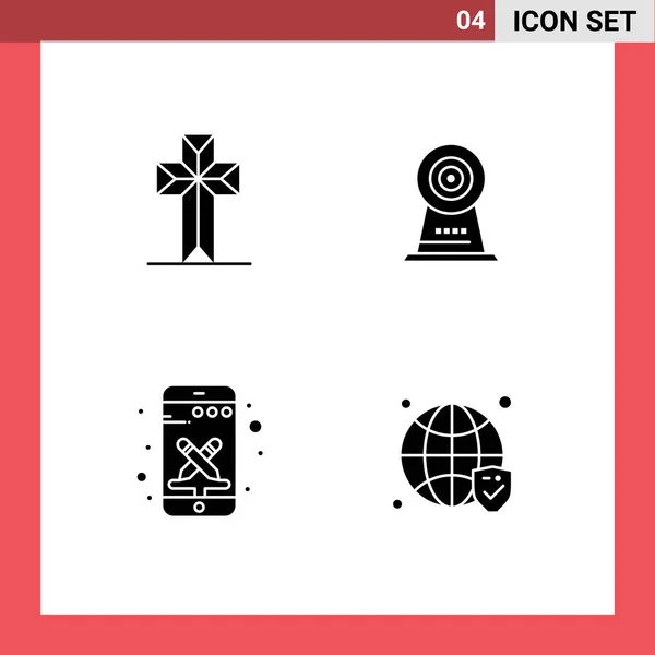 Set Modern Icons Sysymbols Signs Celebration Phone Easter Security Tools — Archivo Imágenes Vectoriales