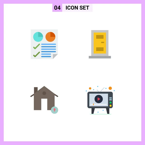 Universal Icon Symbols Gruppe Von Modernen Flachen Icons Für Daten — Stockvektor