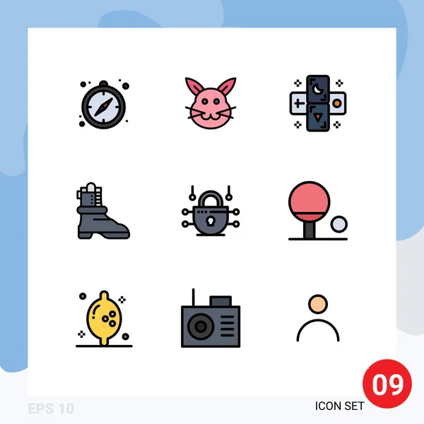 Creative Icons Modern Signs Sysymbols Outline Network Horóscopo Internet Boot — Vector de stock