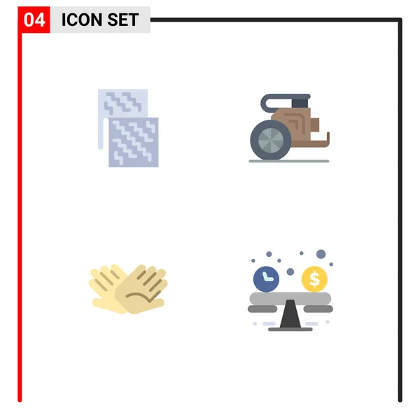 Set Vector Flat Icons Grid Cloth Greece Future Horses Hands — Stock Vector