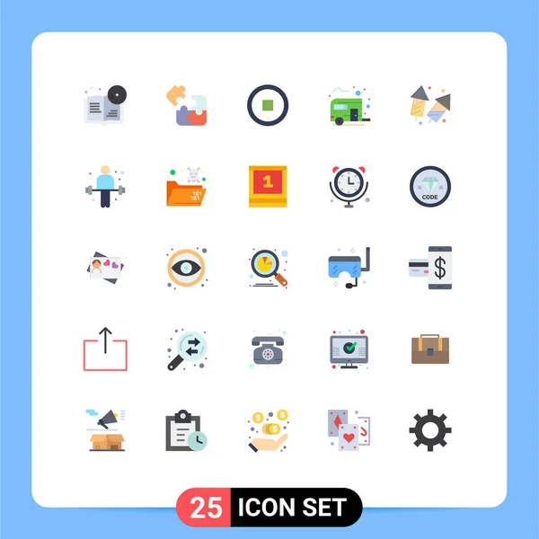 User Interface Flat Color Pack Modern Signs Symbols Celebrate Camping — Διανυσματικό Αρχείο
