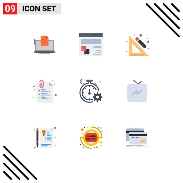 Universal Icon Symbols Group Modern Flat Colors Clip Pencil Develop — Vetor de Stock