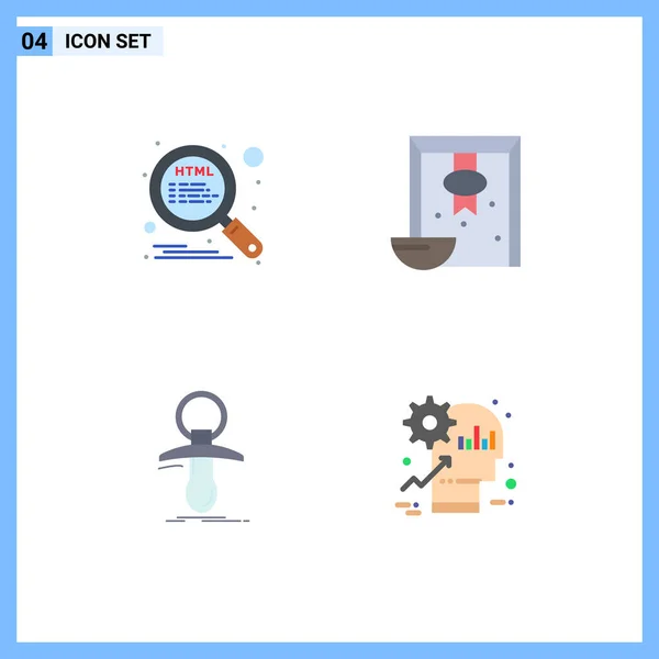 Thematic Vector Flat Icons Editable Symbols Html Dummy Seo Grain — Stock Vector