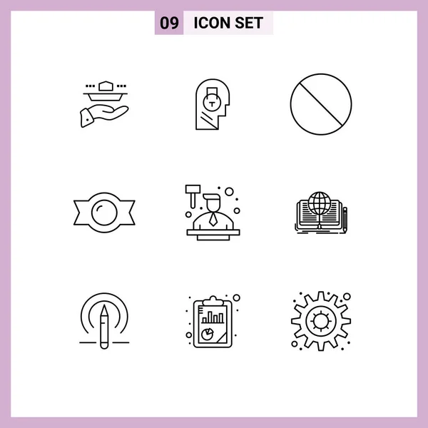 Universal Icon Symbols Group Modern Outlines Auctioneer Sweet Data Candy — Stock Vector