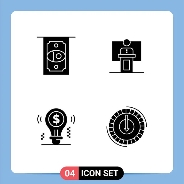 Creative Icons Modern Signs Symbols Atm Speaker Speech Event Bulb — Stock Vector