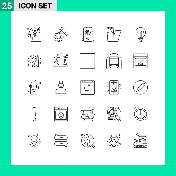 Creative Icons Modern Signs Sysymbols Education Design Globe Light Pants — Vector de stock