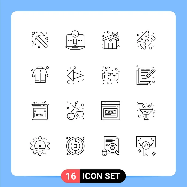 Stock Vector Icon Pack Line Signs Symbols Man Jacket Eco — 스톡 벡터