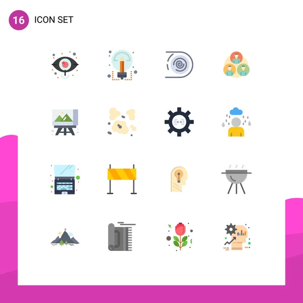 User Interface Flat Color Pack Modern Signs Symbols Circle Gang — Διανυσματικό Αρχείο