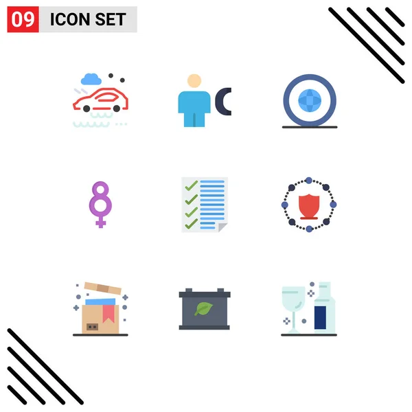 User Interface Pack Basic Flat Colors Check Symbol Info Eight — Stock Vector