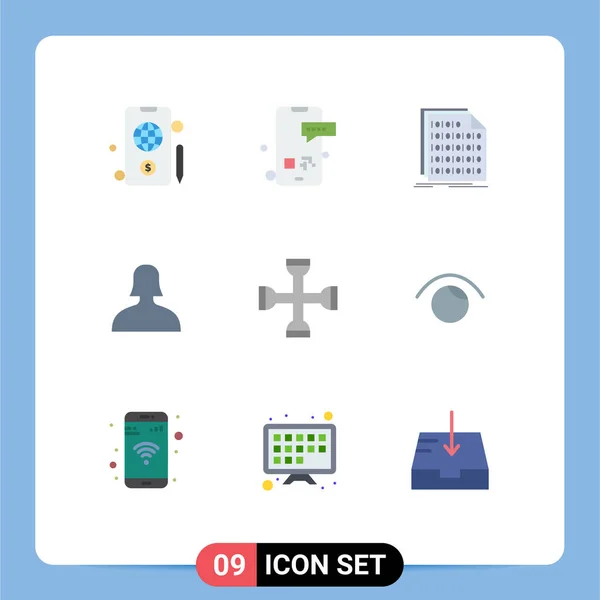 Creative Icons Modern Signs Performance Woman Binary Support Document Table — стоковый вектор