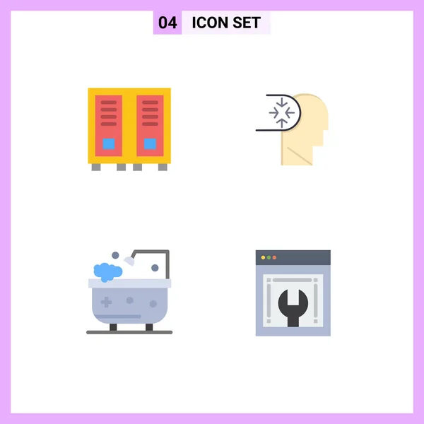 Universal Flat Icons Set Web Mobile Applications Educação Banheiro Leitura —  Vetores de Stock