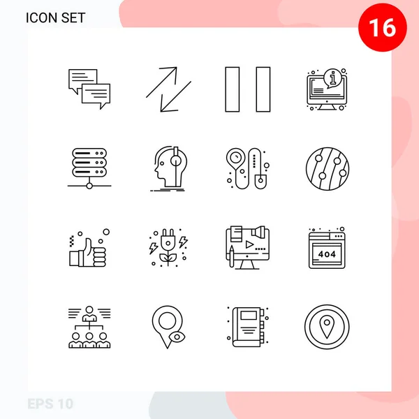 Vector Outlines Grid 헤드폰 네트워크 Editable Vector Design Elements — 스톡 벡터