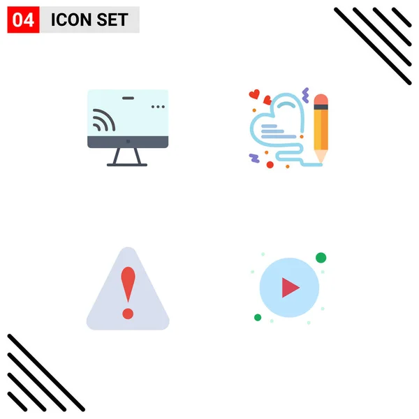 Flat Icon Concepto Para Websites Móvil Apps Pantalla Triángulo Wifi — Vector de stock
