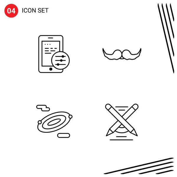 Creative Icons Modern Signs Sysymbols Gdpr Science Moustache Male Education — Vector de stock