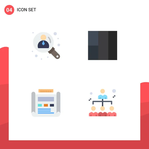 Pictogram Set Simple Flat Icons Business Drawing Search Blueprint Business — 图库矢量图片