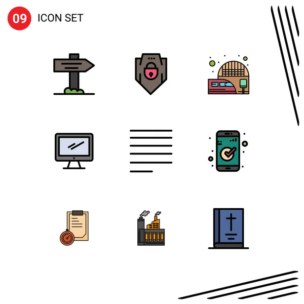 Universal Icon Symbols Group Modern Filledline Flat Colors Right Electric — 스톡 벡터