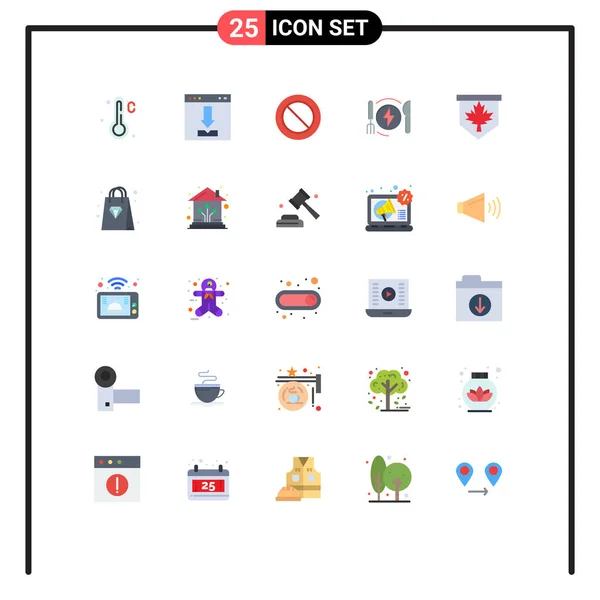 Creative Icons Modern Signs Symbols Canada Tag Ban Hotel Energy — Stock Vector