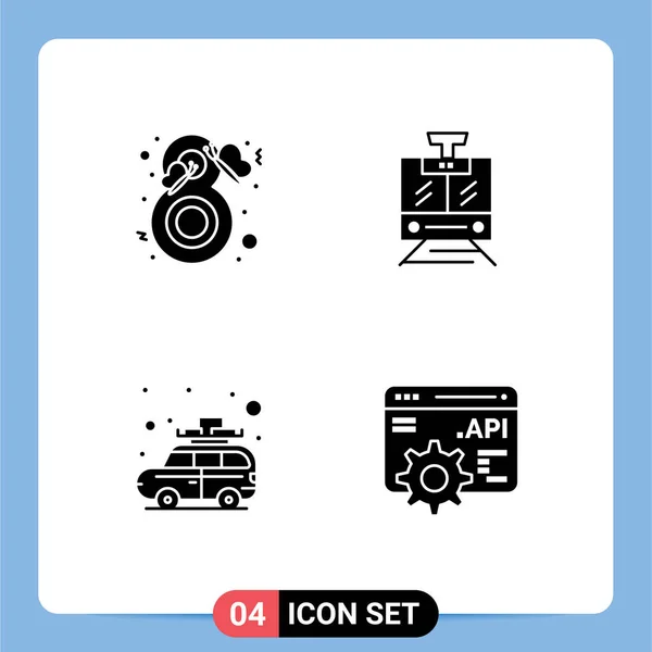 Universal Icon Simboli Gruppo Moderni Glyphs Solidi Bellezza Campeggio Moda — Vettoriale Stock
