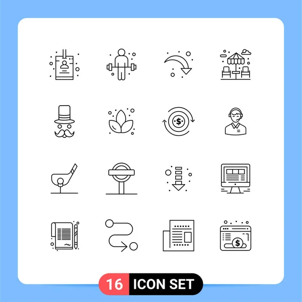 Stock Vector Icon Pack Mit Zeilenzeichen Und Symbolen Für Weihnachtsmann — Stockvektor