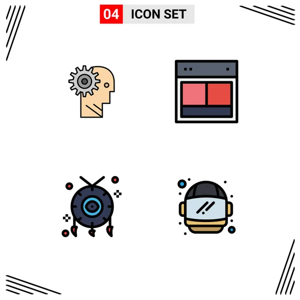 Icône Vectorielle Paquet Signes Symboles Ligne Pour Solution Site Homme — Image vectorielle