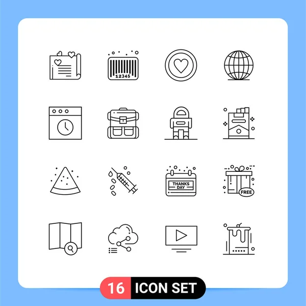 Creative Icons Modern Signs Sysymbols History World Code Globe Sign — Vector de stock