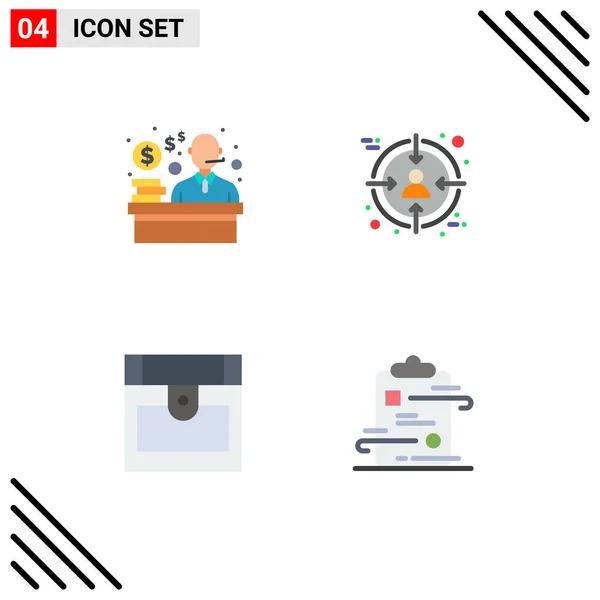 Pictogram Set Simple Flat Icons Consumer Treasure Audience Target Document — Stock Vector