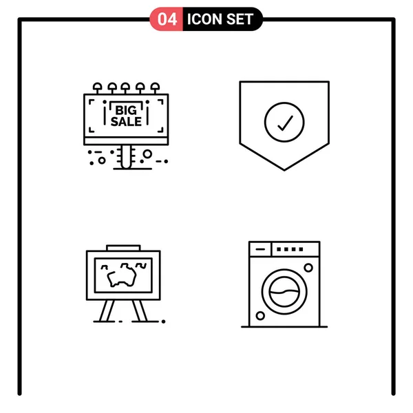Set Modern Ikonok Szimbólumok Jelek Info Térkép Értékesítési Fórumon Biztonság — Stock Vector