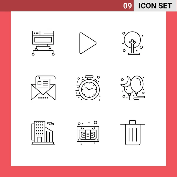 Creative Icons Modern Signs Sysymbols Business Letter Farming Envelope Communication — Vector de stock