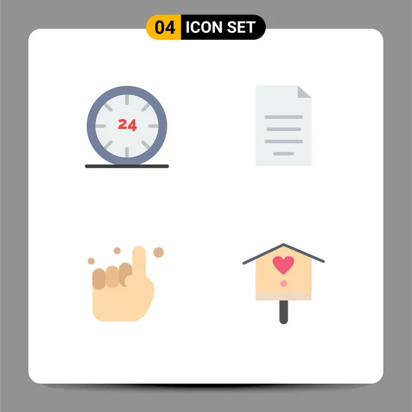 Piso Icon Pack Símbolos Universales Dinero Dólar Orar Editable Vector — Vector de stock