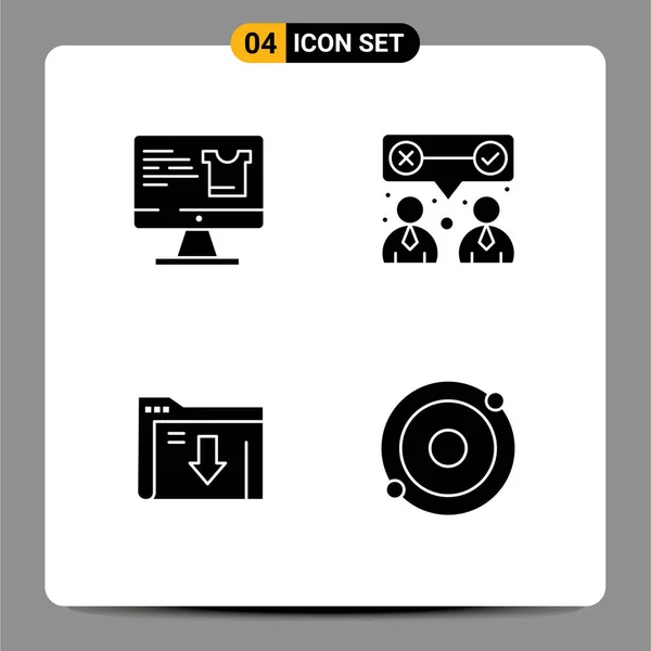 Creative Icons Modern Signs Sysymbols Computer Folder Shopping Team Download — Archivo Imágenes Vectoriales